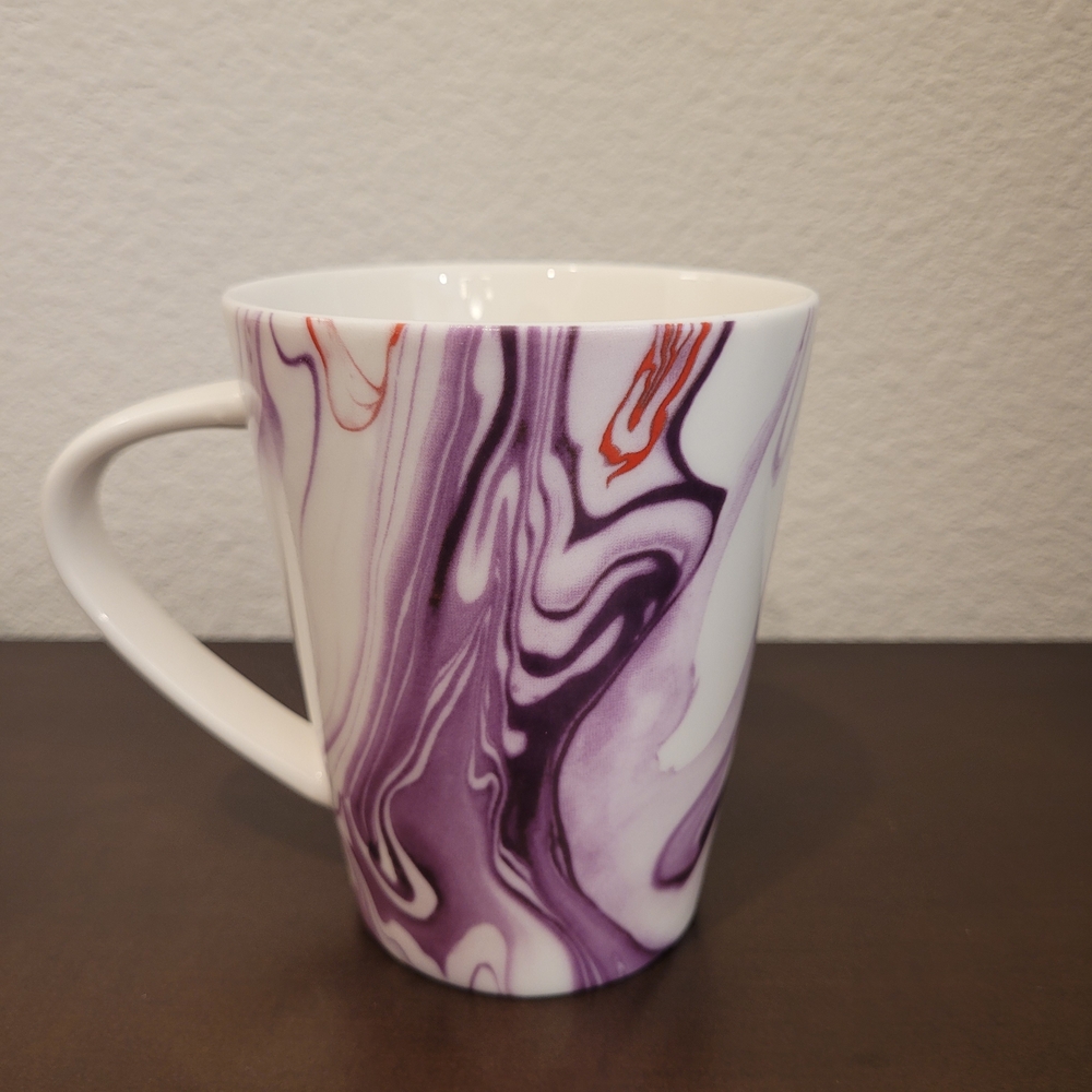 Starbucks2015 Starbucks Teavana 12oz Ceramic Coffee Tea Mug Cup Purple Red Swirl